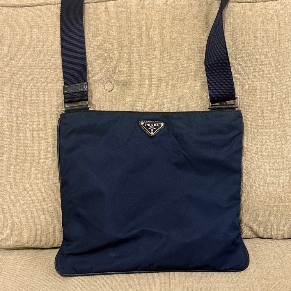 Prada Navy Blue Messenger Bag